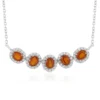 Oranger Kyanit-Silbercollier