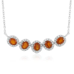 Oranger Kyanit-Silbercollier
