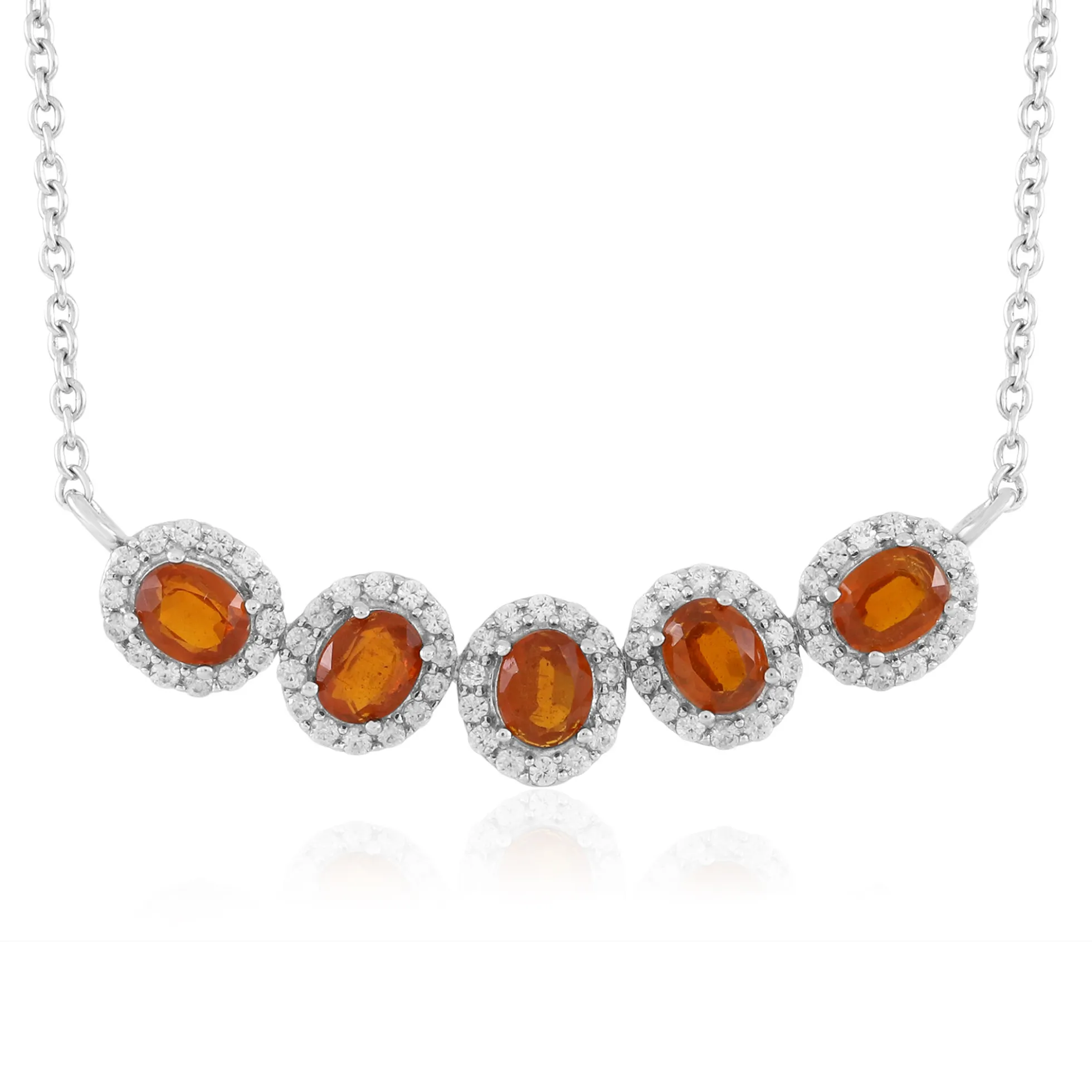 Oranger Kyanit-Silbercollier