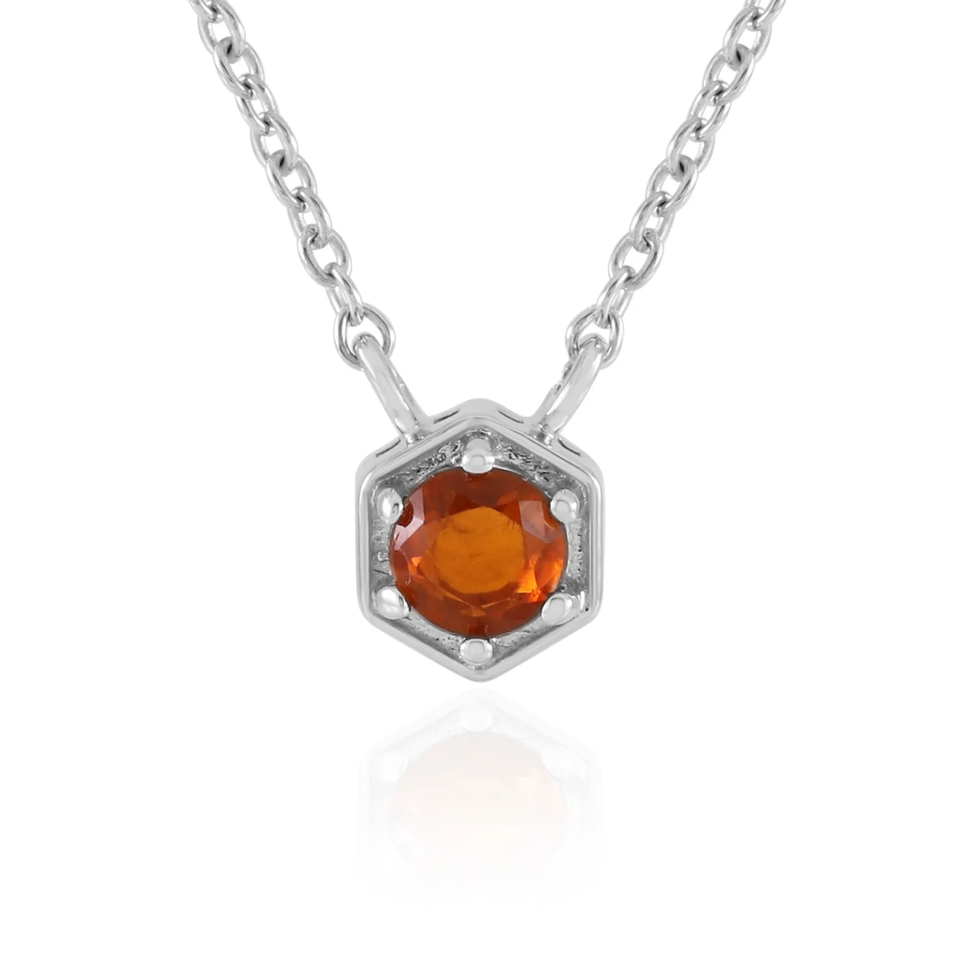 Oranger Kyanit-Silbercollier
