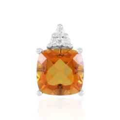 Oranger Quarz-Silberanhänger