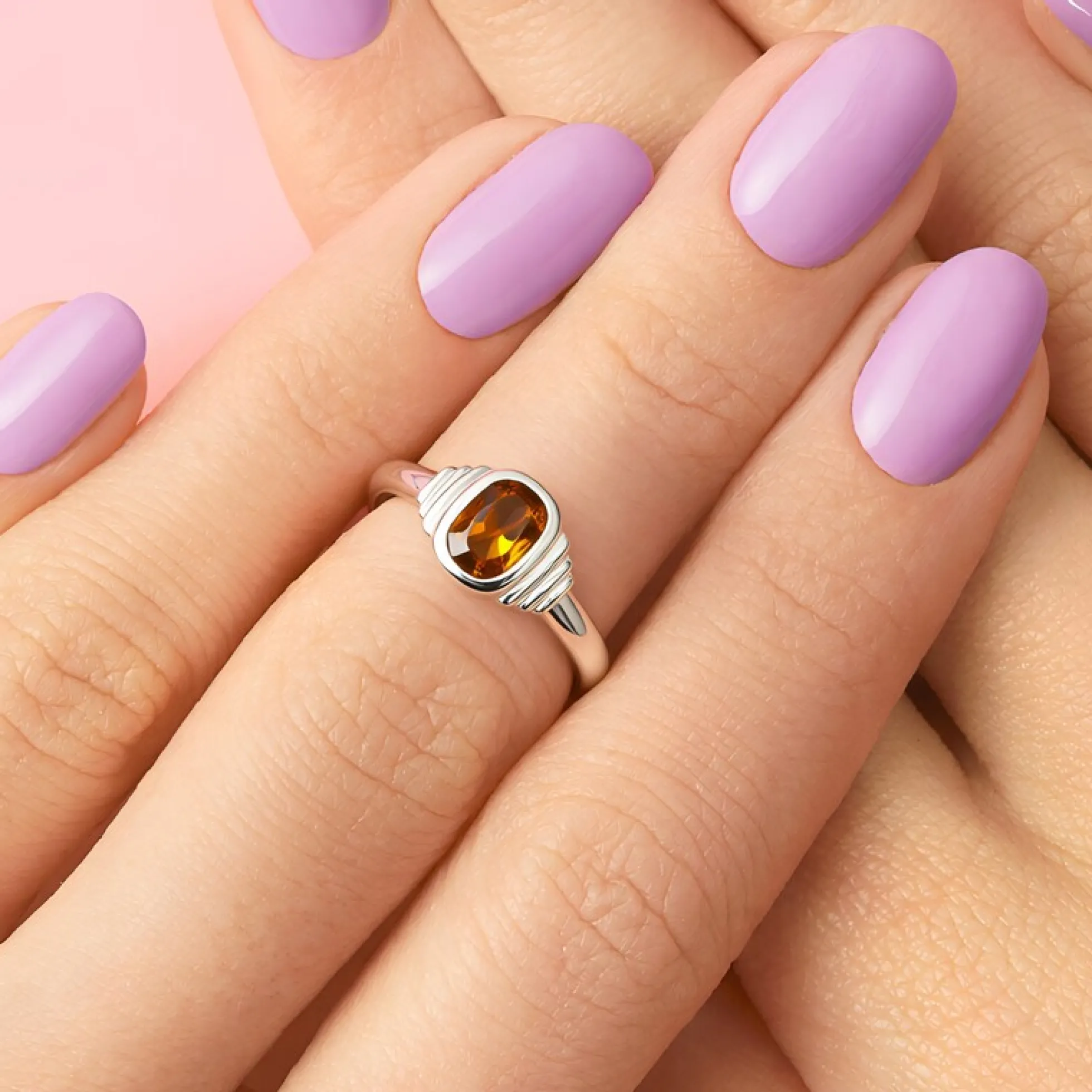 Oranger Turmalin-Goldring