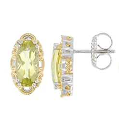 Ouro Verde-Quarz-Silberohrringe