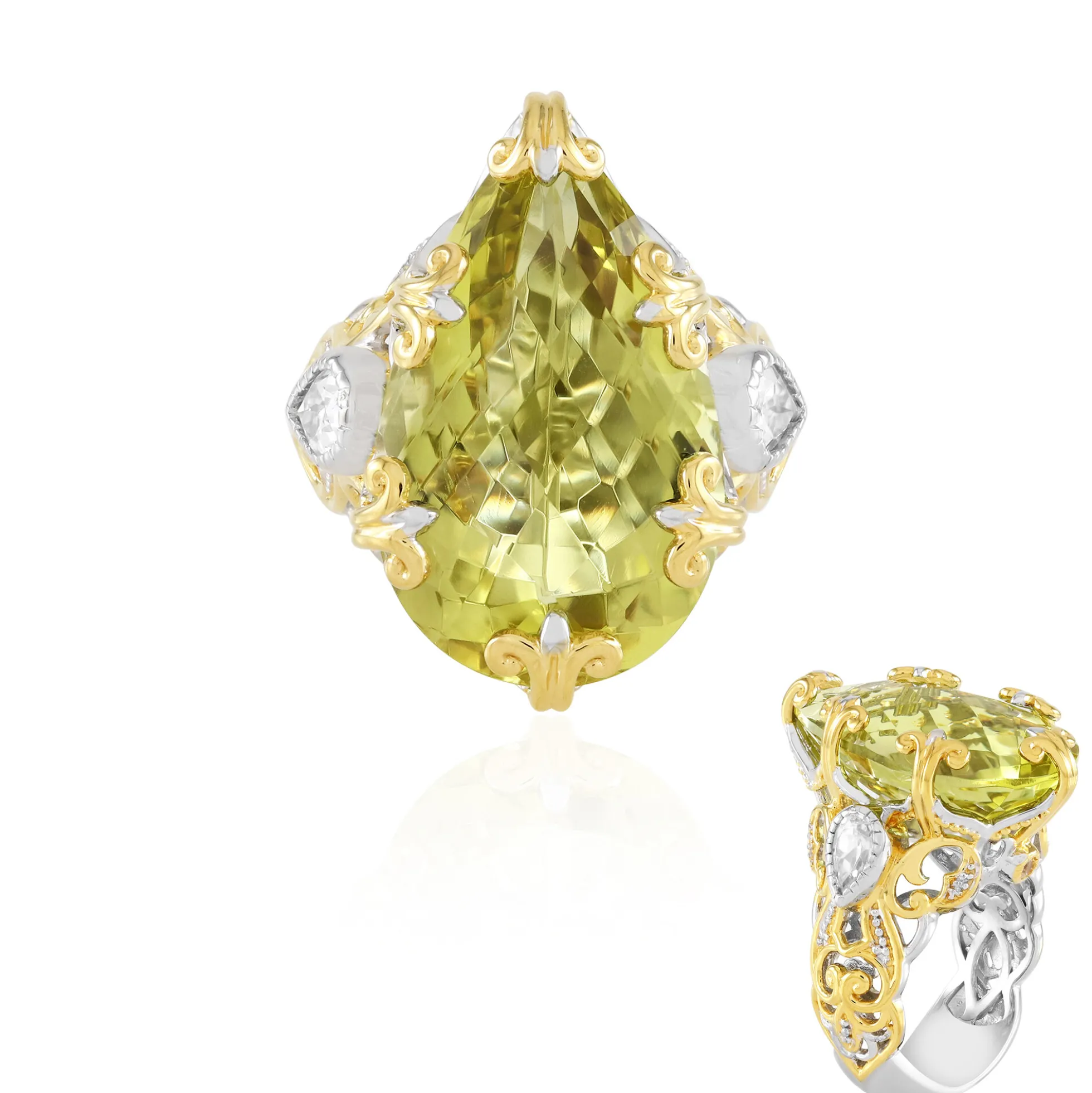 Ouro Verde-Quarz-Silberring