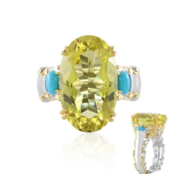 Ouro Verde-Quarz-Silberring