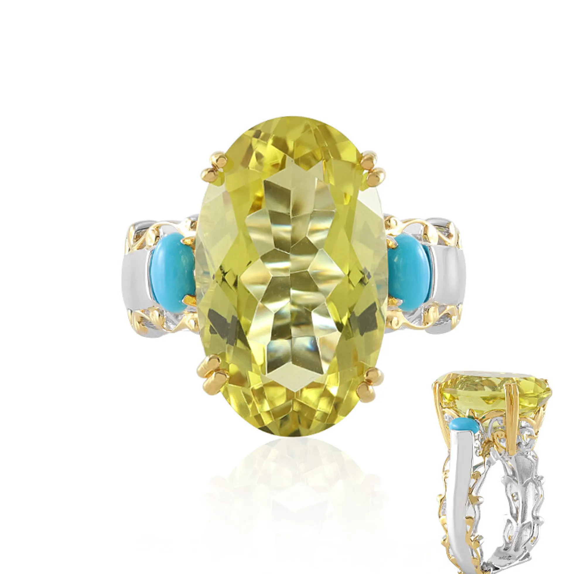 Ouro Verde-Quarz-Silberring