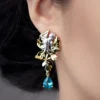Paraiba-Topas-Silberohrringe