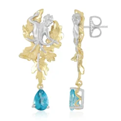 Paraiba-Topas-Silberohrringe