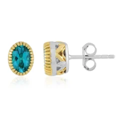 Paraiba-Topas-Silberohrringe