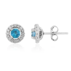 Paraiba-Topas-Silberohrringe