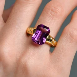 Patroke-Kunzit-Goldring