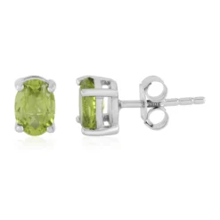 Peridot-Silberohrringe