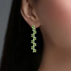 Peridot-Silberohrringe