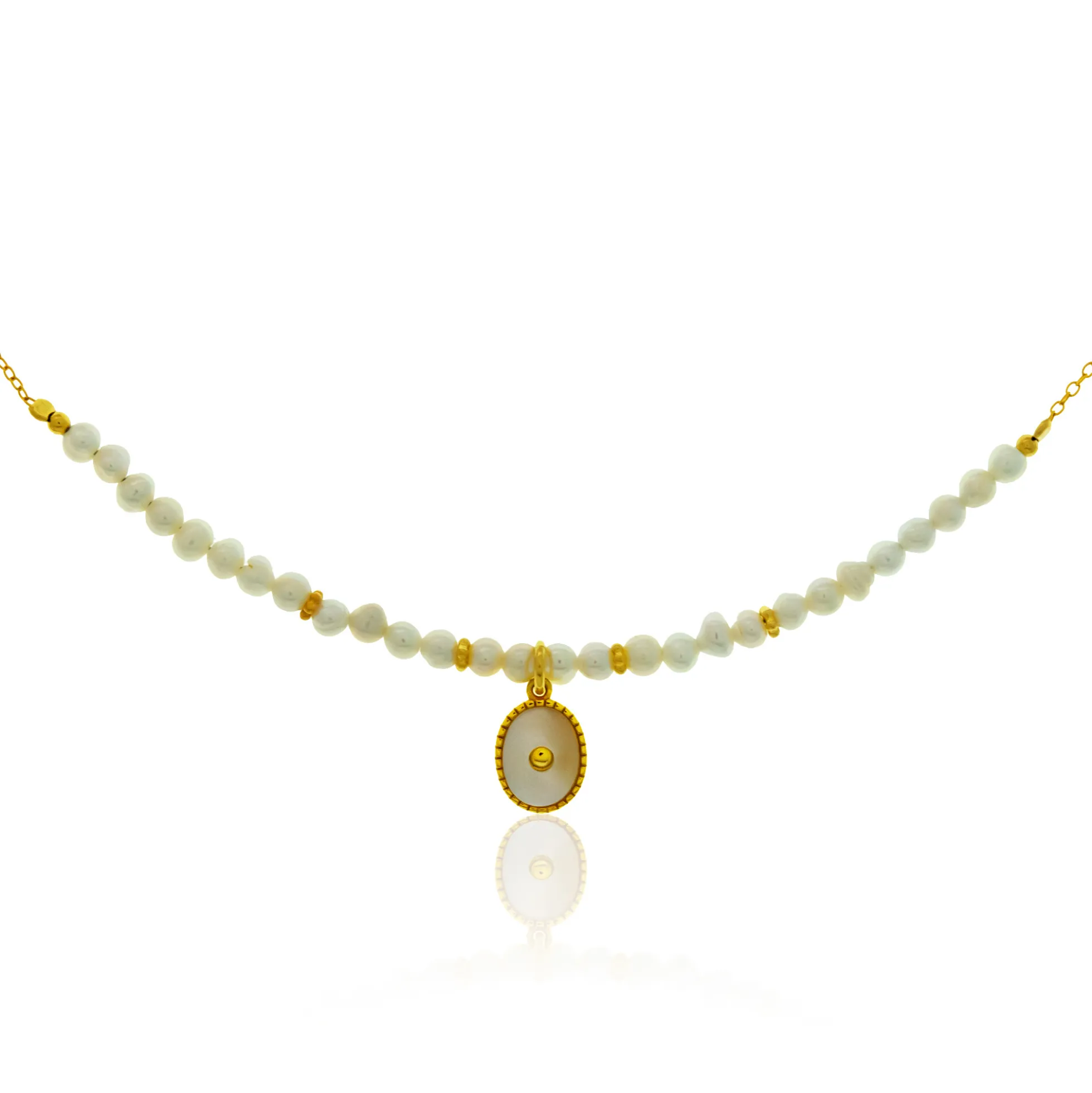 Perlmutt-Silbercollier