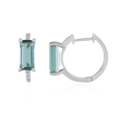 Petrolfarbener Fluorit-Silberohrringe