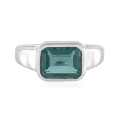 Petrolfarbener Fluorit-Silberring