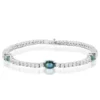 Petrolfarbener Saphir-Silberarmband