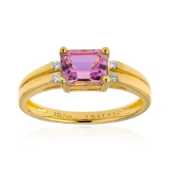 Pinkfarbener Diaspor-Goldring