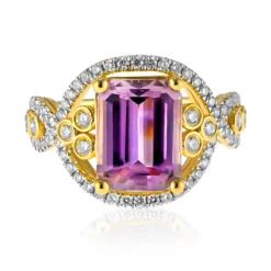 Pinkfarbener Diaspor-Goldring