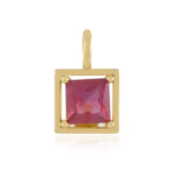 Pinkfarbener Madagaskar-Saphir-Silberanhänger
