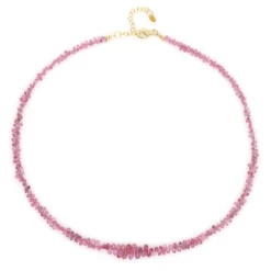 Pinkfarbener Madagaskar-Saphir-Silberhalskette