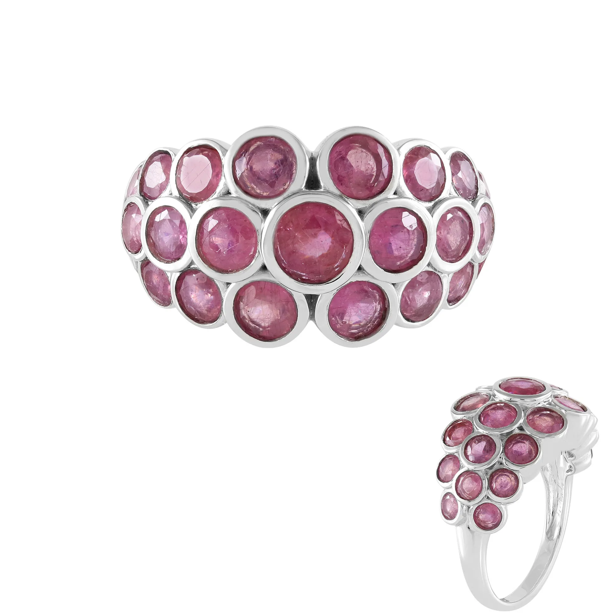 Pinkfarbener Madagaskar-Saphir-Silberring