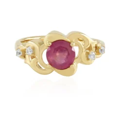Pinkfarbener Madagaskar-Saphir-Silberring