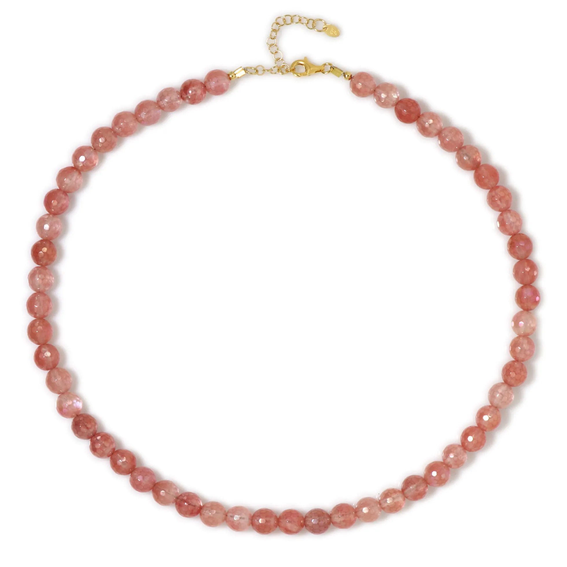 Pinkfarbener Mystik-Achat-Silberhalskette