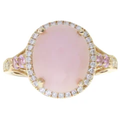 Pinkfarbener Opal-Goldring