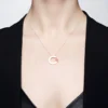 Pinkfarbener Opal-Silberanhänger