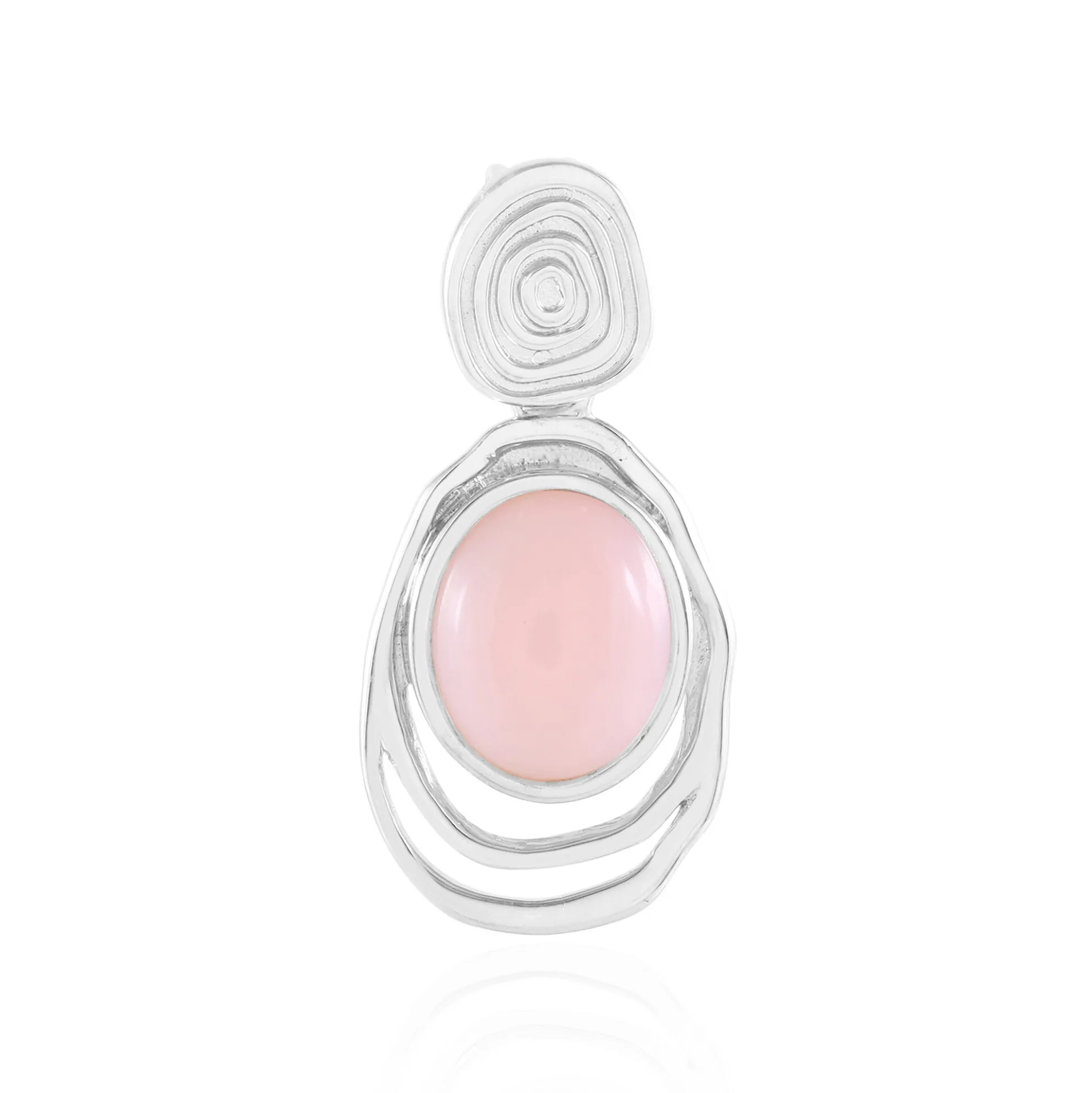 Pinkfarbener Opal-Silberanhänger