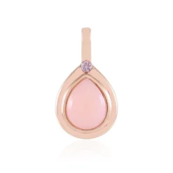 Pinkfarbener Opal-Silberanhänger