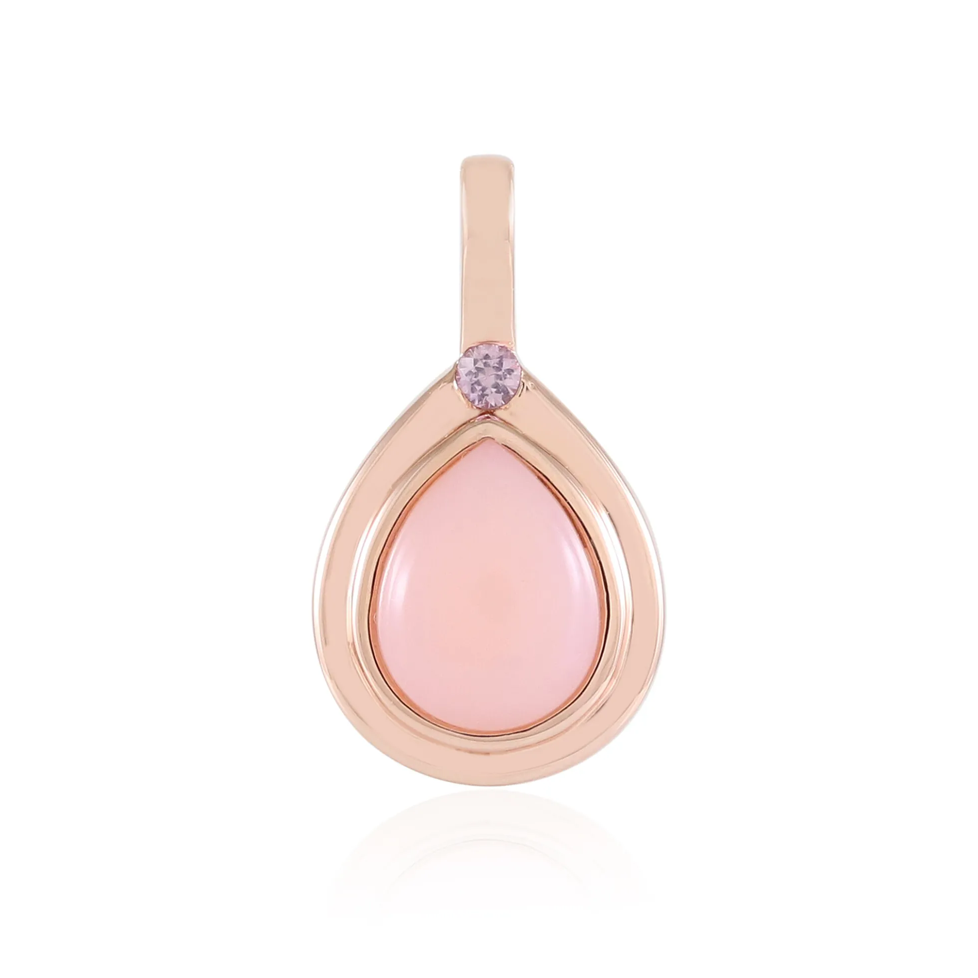 Pinkfarbener Opal-Silberanhänger