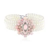 Pinkfarbener Opal-Silberarmband