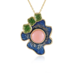 Pinkfarbener Opal-Silberhalskette