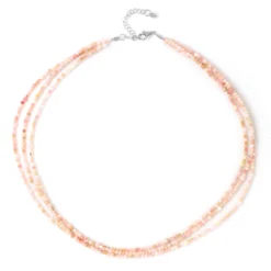 Pinkfarbener Opal-Silberhalskette