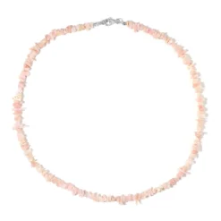 Pinkfarbener Opal-Silberhalskette