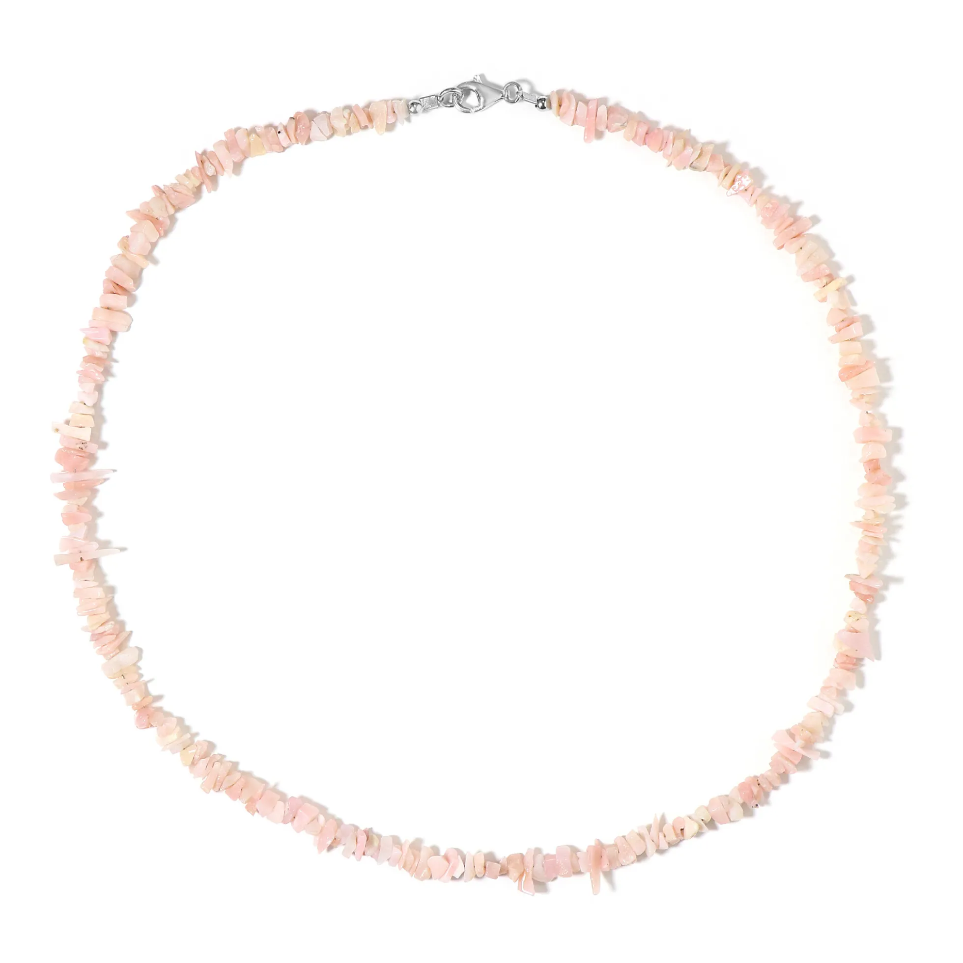 Pinkfarbener Opal-Silberhalskette