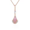 Pinkfarbener Opal-Silberhalskette