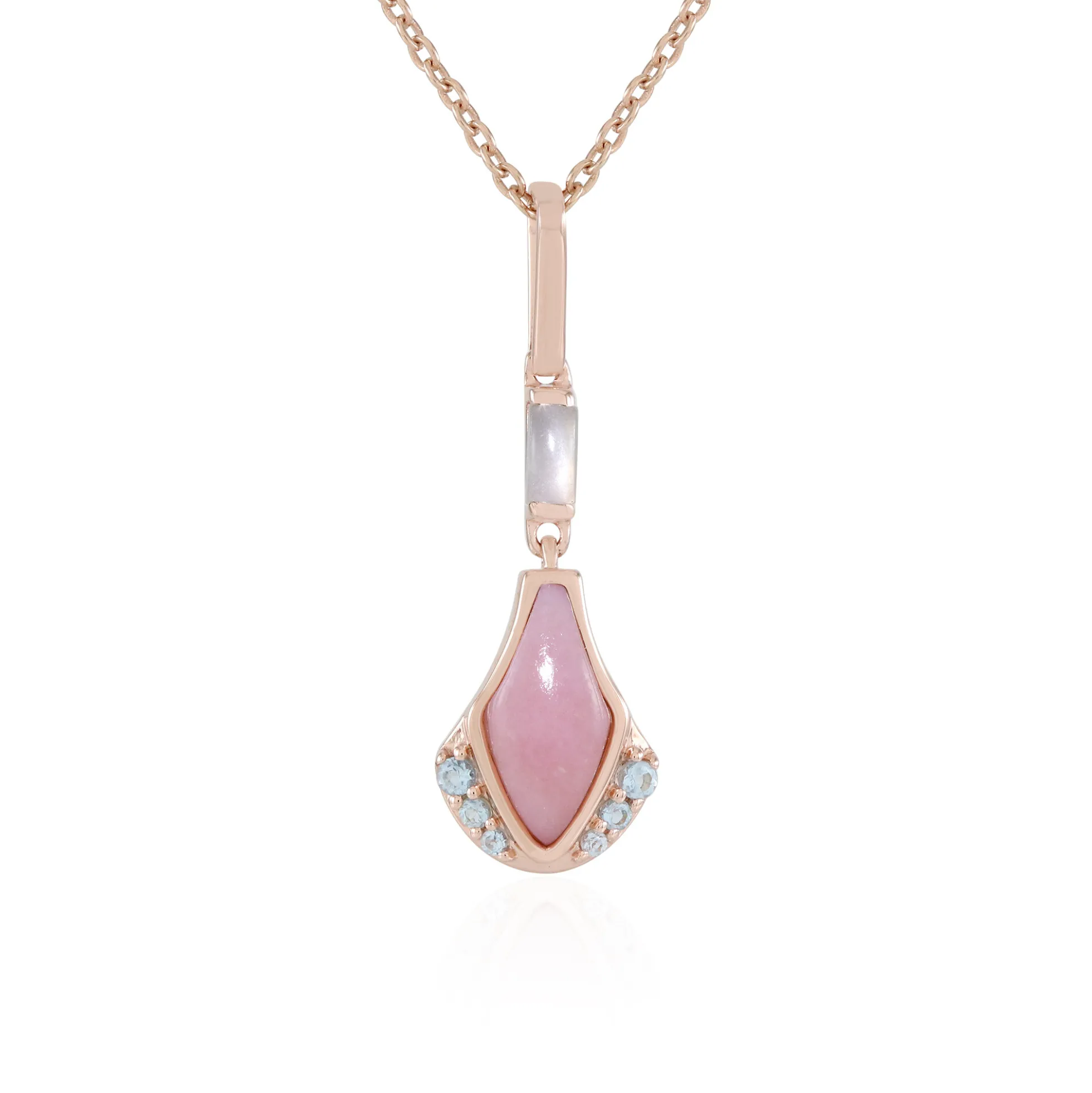 Pinkfarbener Opal-Silberhalskette