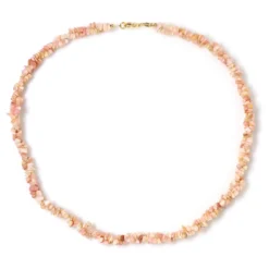 Pinkfarbener Opal-Silberhalskette