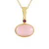 Pinkfarbener Opal-Silberhalskette
