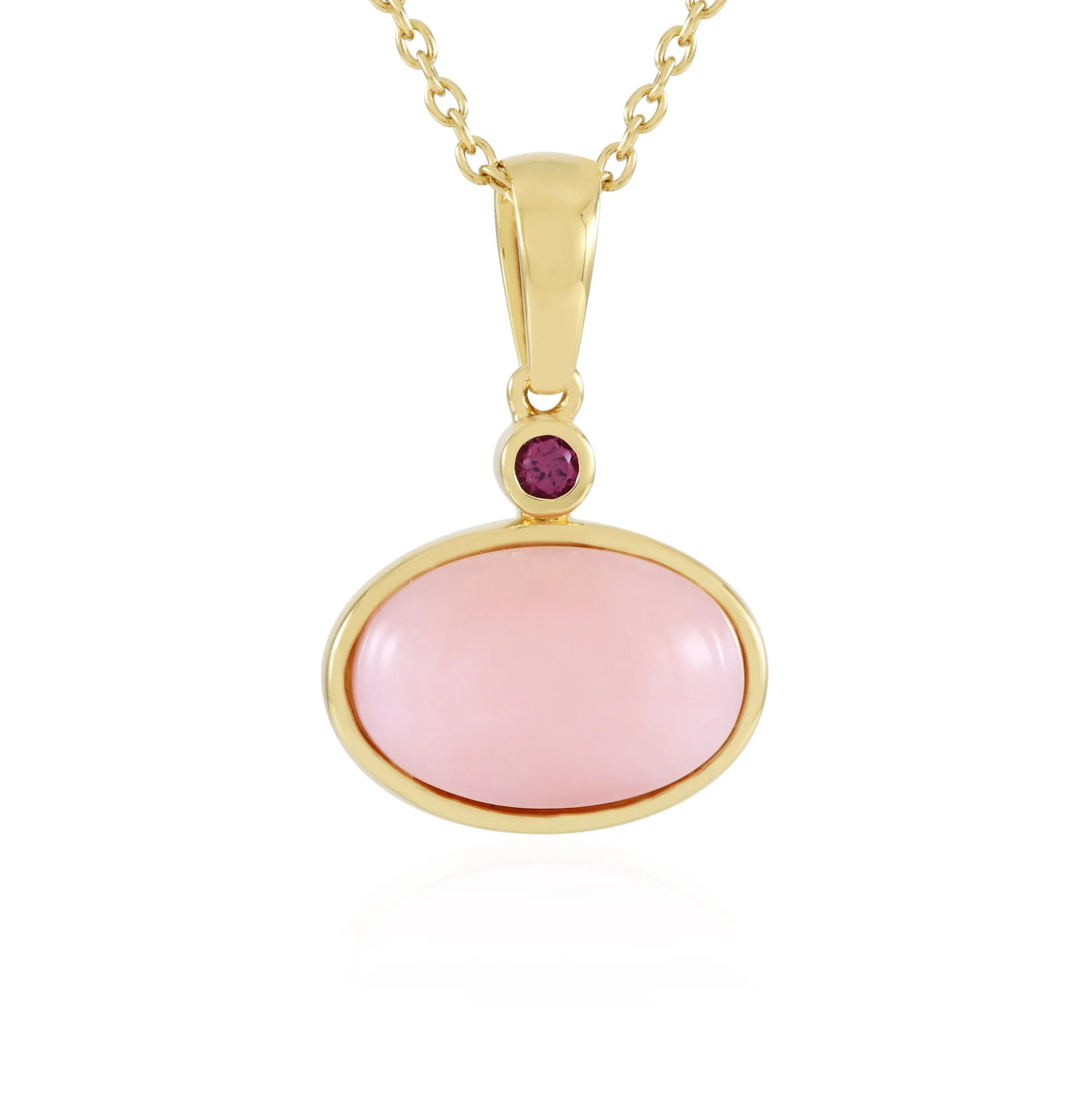 Pinkfarbener Opal-Silberhalskette