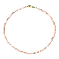 Pinkfarbener Opal-Silberhalskette