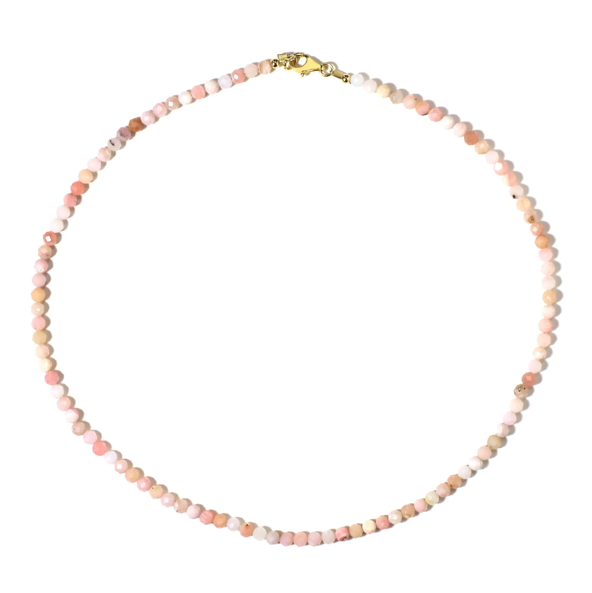 Pinkfarbener Opal-Silberhalskette