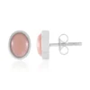 Pinkfarbener Opal-Silberohrringe