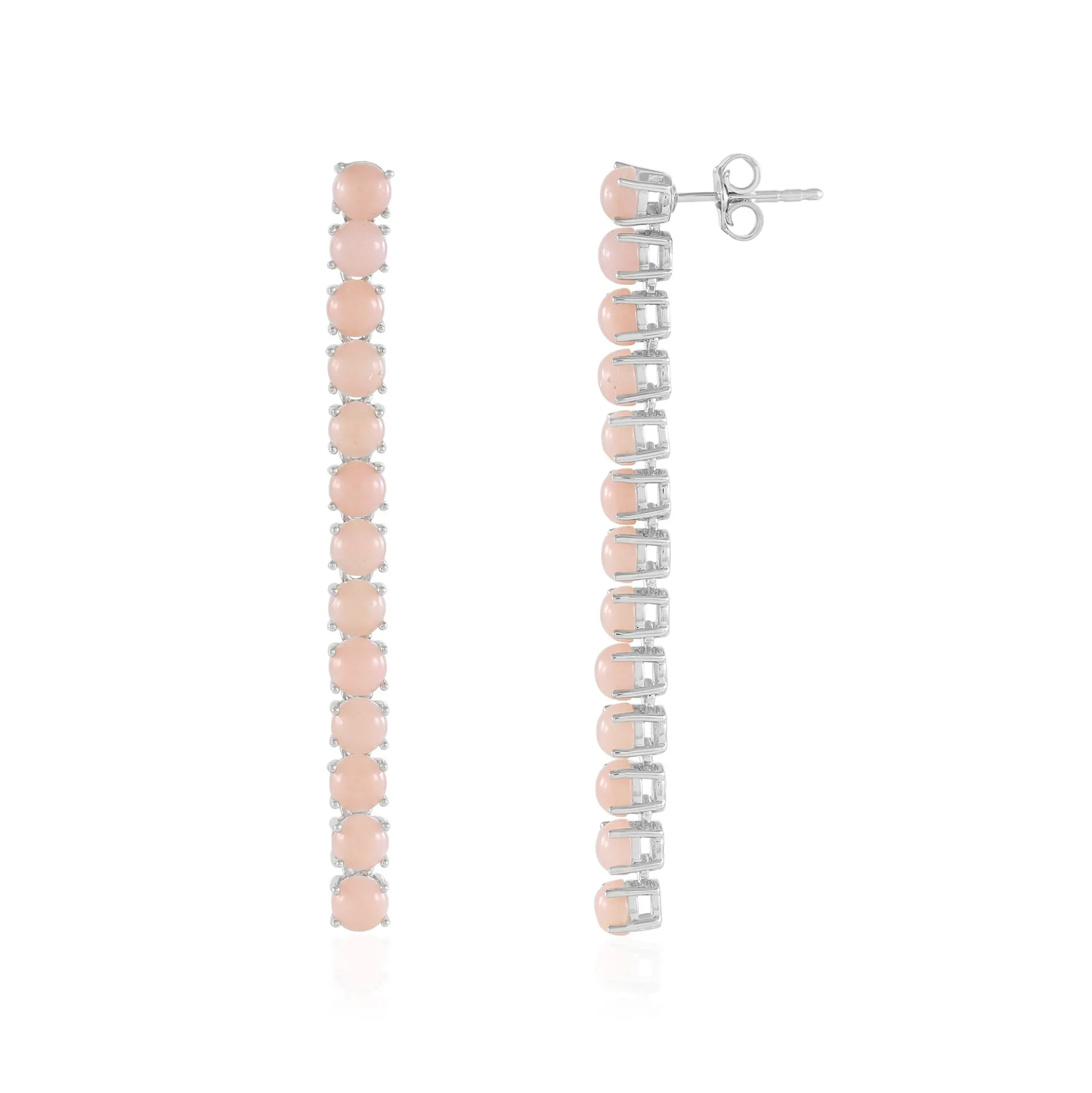 Pinkfarbener Opal-Silberohrringe