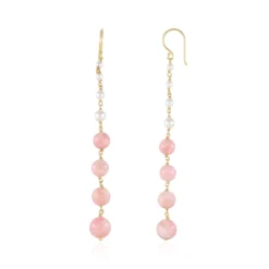 Pinkfarbener Opal-Silberohrringe