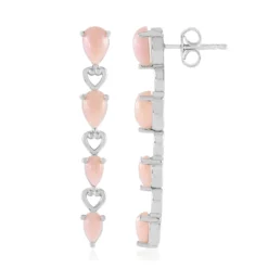 Pinkfarbener Opal-Silberohrringe