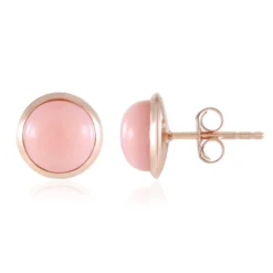Pinkfarbener Opal-Silberohrringe